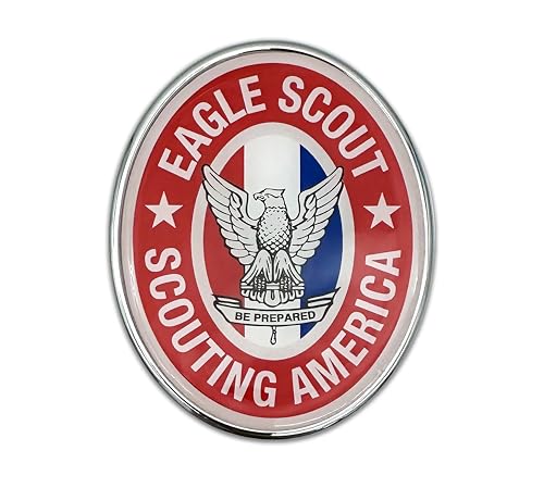 Elektroplate Officially Licensed Eagle Scout Metal Auto Emblem for Cars, Trucks, and All Auto | Universal Fit at 2.5