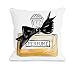 One Bella Casa Bow Perfume/Black Quilted Throw Pillow Cover by Timree Gold, 18"x 18", White/Black