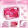 Rtteri 6 Pcs Galentine's Day Gift Bags Hot Pink Clear Makeup Bag with Frame Happy Galentine's Day Makeup Cosmetic Bag Toiletry Storage Purse Bulk for Friends Valentine Party Favors #3