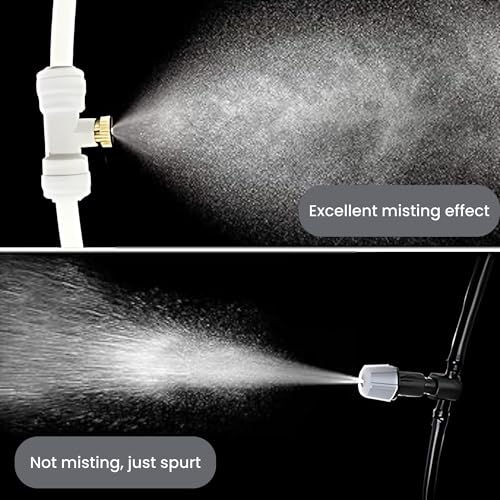 Image of AMPEREUS 5 Pcs Mist Nozzle for Fogger with 10 Meter Pipe | Sprayer Fogger /Sprinkler Nozzle for Cooling, Gardening, Greenhouse, Outdoor Misting System