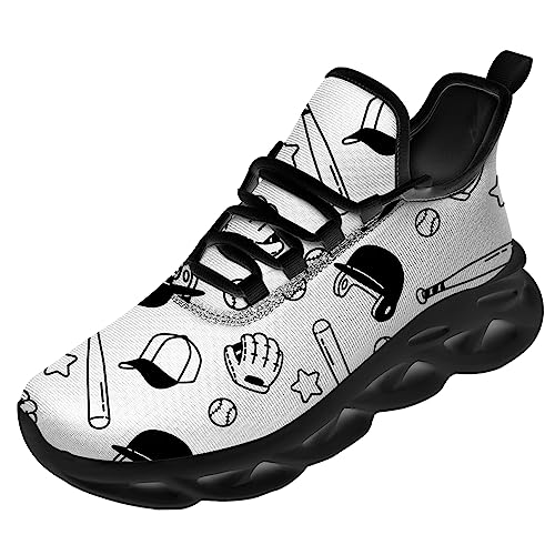 Ciadoon Skull Shoes for Women Men Road Running Cross Training Walking Tennis Lightweight Sneakers Retro Shoes Gifts for Him Her2