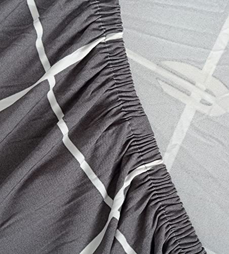Image of Amazon Brand - Solimo Polyester Streachable Sofa Cover - (Single Seater, Checked Print, Grey)