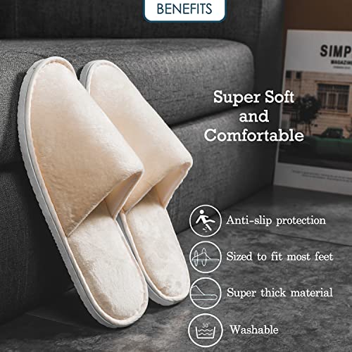 OSTADARRA 6-10 Pairs Spa Slippers, Non Slip Disposable Slippers For Guest, Washable Reusable, Which Can Be Used As Women Men, House, Indoor, Bathroom, Bedroom, Hotel, Bride Slippers - Image 6