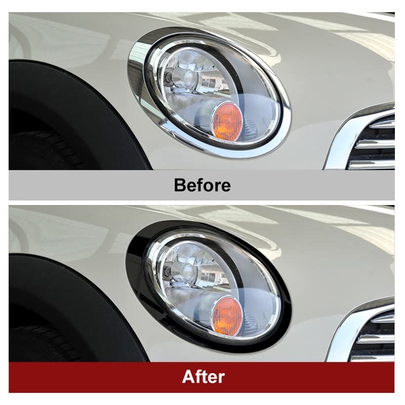 Sourcils de phares pour feux Mini Cooper protègent optiques kit rouge adhésif - 3