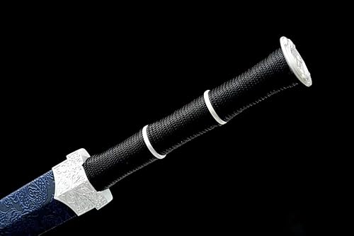 Miniatura 2 de LOONGSWORD, espada china, entrenamiento de espadas Han jian (hoja azul forjada de acero de alto carbono, accesorios de aleación)