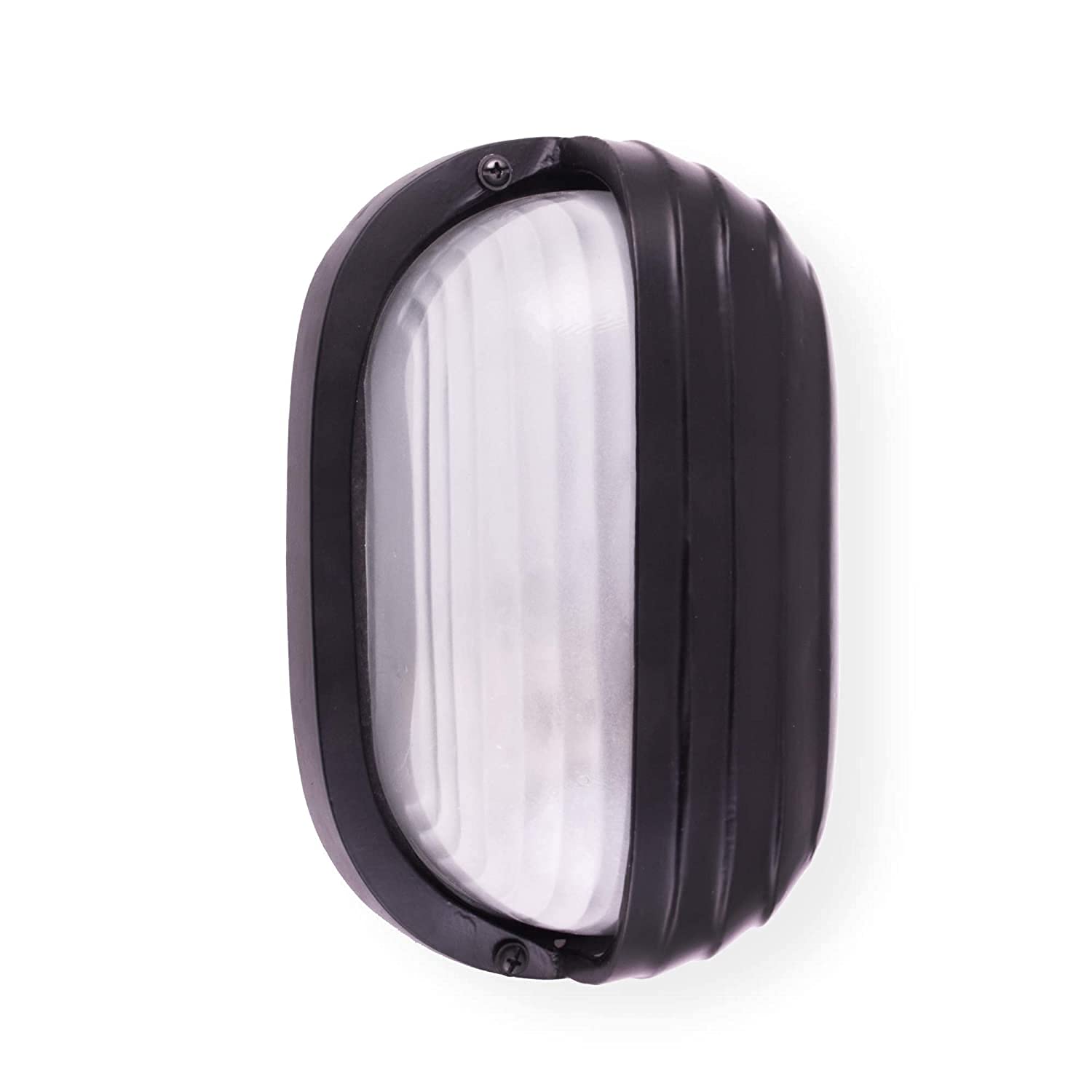 ALUCIFIC PRIZMA Big Aluminium Casting Bulkhead Light for Outdoor/Indoor, Black B22 Holder (Pack of 1)