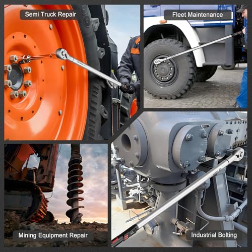 Image of VANPO Digital Torque Wrench 3 /4-Inch, 37-737 ft-lb. for Heavy Equipment | ±2% Accuracy, Electronic Torque Wrench with LED, Buzzer & Vibration Alert for Wind Turbine, Mining Equipment & Industrial