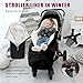 LAT Baby Warm Bunting Bag Universal,Extended and Removable,Stroller Sleeping Bag Cold Weather,Waterproof Toddler Footmuff(Basic,Black)