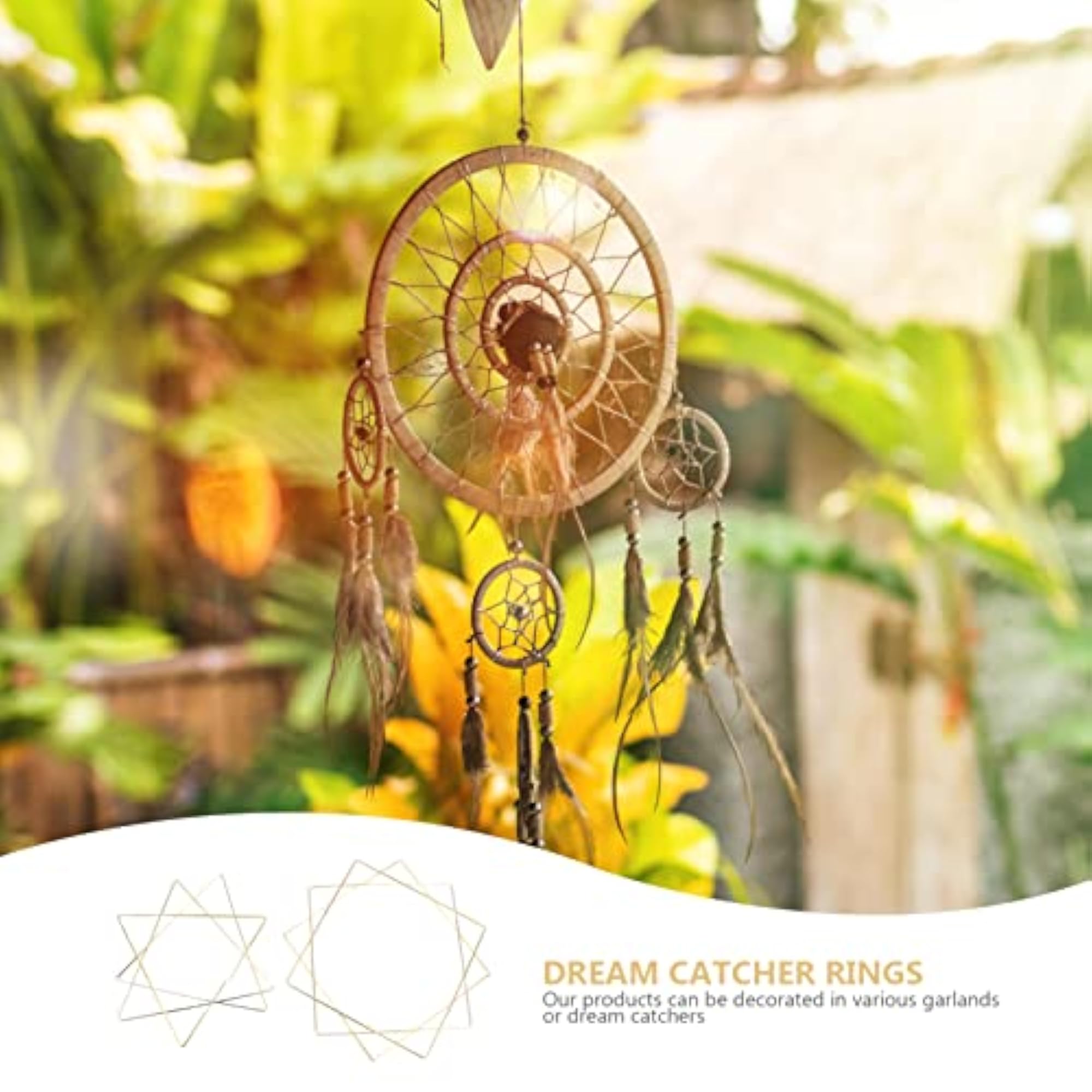 6Pcs Handmade Dreamcatcher Wreath Frames Rings for DIY Crafts