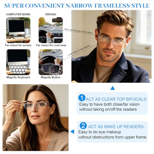 Image of 4 Packs Lightweight Reading Glasses for Women Men Blue Light Blocking Readers 1.0 1.5 2.0 2.5 3.0 4.0