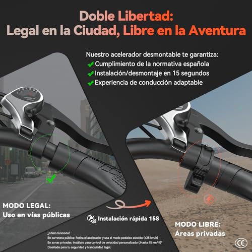 Miniatura 3 de Jansno Bicicleta Eléctrica 20 X 4.0 Fat Tire, Homologada Ce,Batería Extraíble De 48v 17ah,Sistema De 7 Velocidades, Frenos De Disco Mecánicos Delanteros Y Traseros, Bicicleta Eléctrica Para Adultos