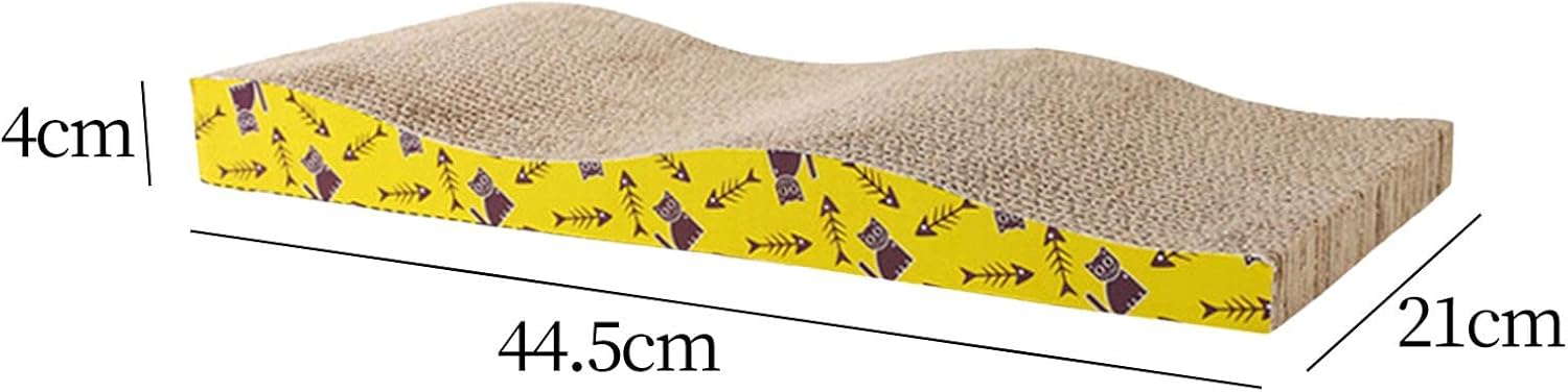 review Cat Scratchers Cardboard Scratch Pad Nest Interactive Toy Scratching Pad Mat Scratching Board for Sleeping Small Medium Large Cats Kitten, Wave 44.5x21x44cm