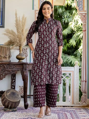 Sanisa Women's Rayon Printed Straight Kurta With Pant And Dupatta Set (238Kbd2520N-Xxl_Wine & Grey)