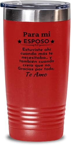 Para mi esposo, estuviste ahi cuando mas te necesitaba - regalo para marido, fiancee, novio - Vaso rojo Para mi esposo, estuviste ahi cuando mas te necesitaba - regalo para marido, fiancee, novio - Vaso rojo