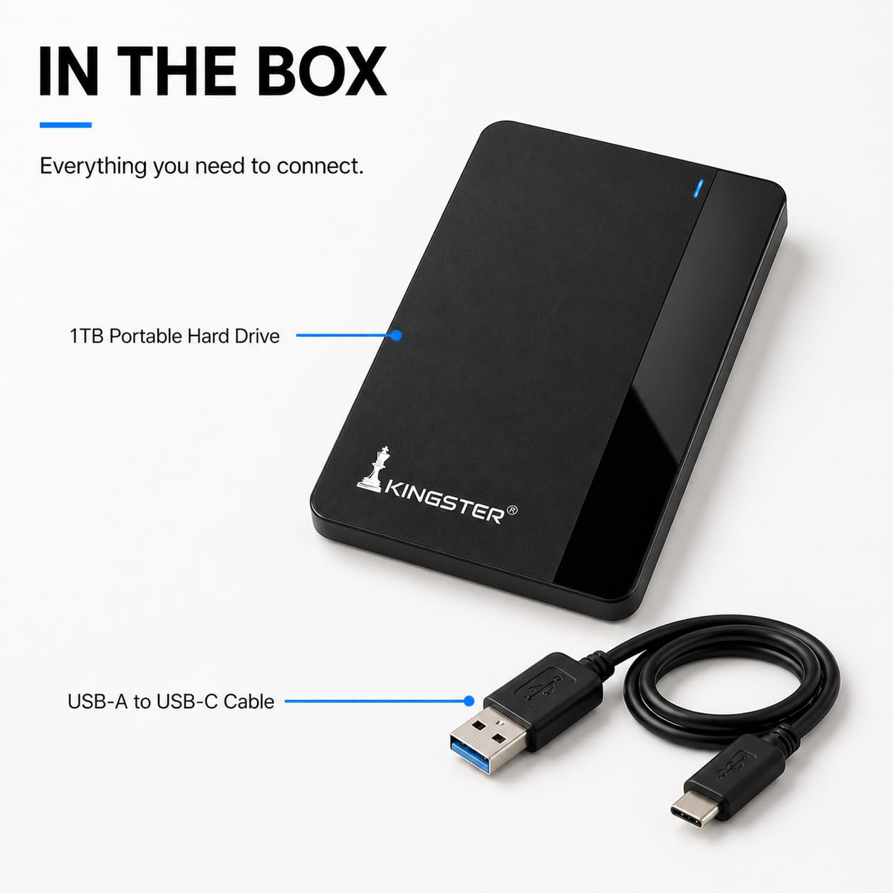 KINGSTER 1TB Portable External Hard Drive, Up to 145 MB/s, USB 3.0 2.5-Inch HDD, Ultra-Slim Plug & Play Backup Drive for Windows PC, Laptop and Mac, 1-Year Warranty, Black — Amazon image 12