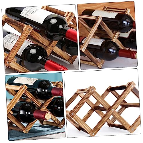 Soporte plegable para botellas de vino color marrón miniatura 2