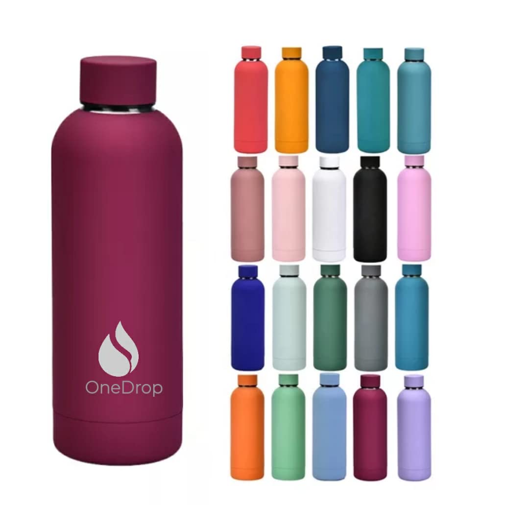 OneDrop Water Bottle Large Insulated Stanliss Steel Leak-Proof Sport Water Bottle Vacuum Flask For Gym Camping Work (750ML,25oz) School Water Bottle Thermos For Kids (Wine Red)