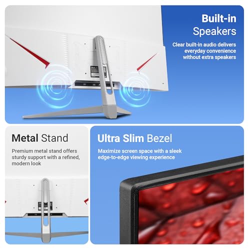 Image of Zebronics 32Inch FHD Curved Gaming Monitor, 250 nits, 100Hz, 1080p, 16.7M Colors, USB, HDMI /VGA Dual Input, Built-in Speakers, Ultra-Slim Bezel, Metal Stand, Wall Mountable (EA320)