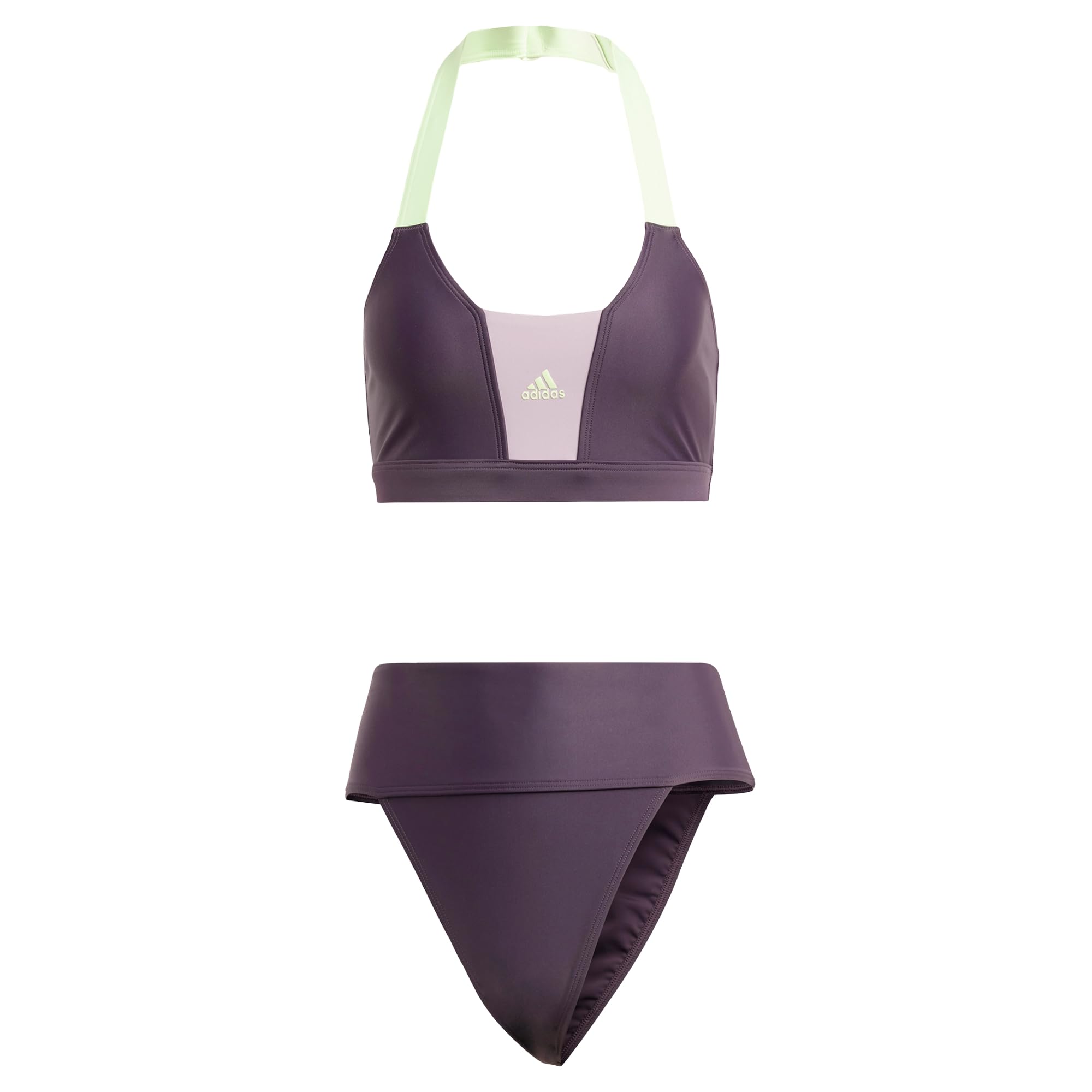 adidas Women's Sportswear Colorblock Bikini, Aurora Black/Preloved Fig, S