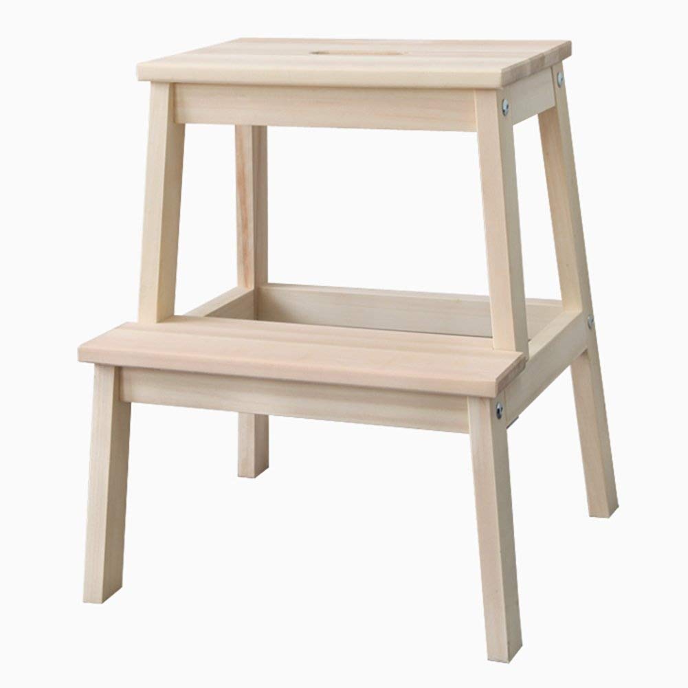 Silla taburete de madera maciza para organizar la cocina y alcanzar armarios altos con calma
