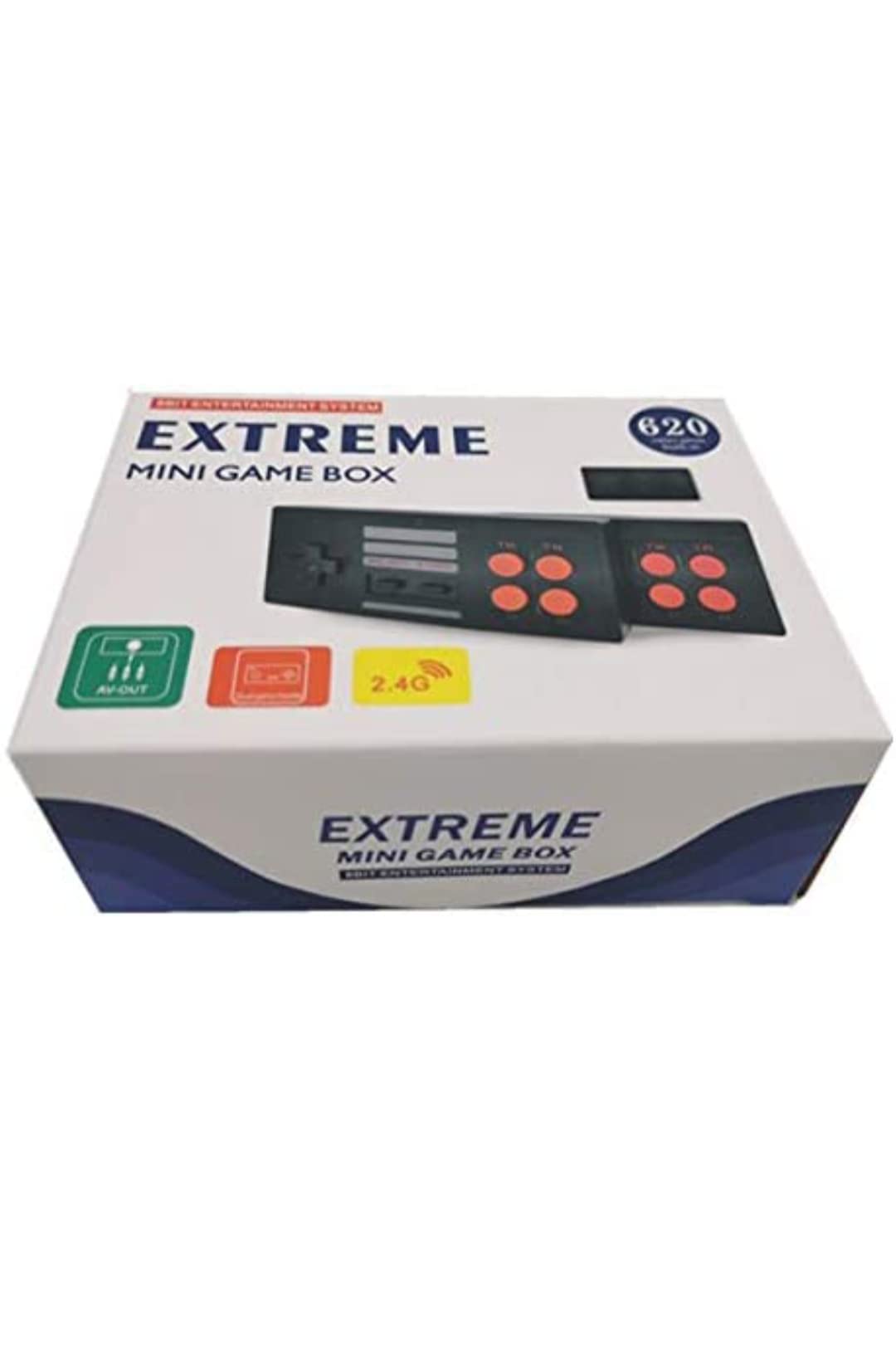 8 Bit Video Game Console 620 U-Stick Extreme Mini Game Box Built-in 620 Games with Wireless Controllers,for 12 Months and up,Color Black