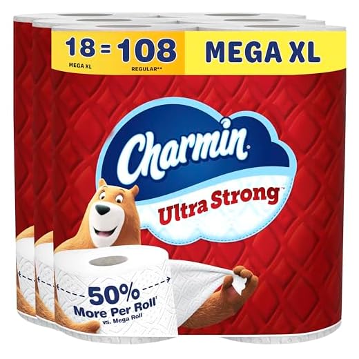 Charmin Ultra Strong Toilet Paper, 18 Mega XL = 108 Regular