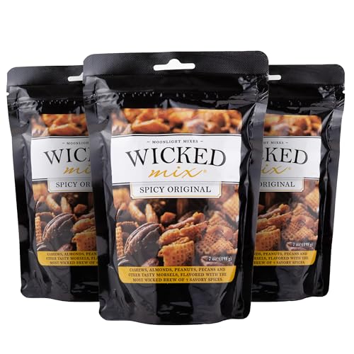 Image of Wicked Mix Snack Mix with Mixed Nuts - Sweet and Salty Snacks Trail Mix Snack Packs with Almonds, Cashews, Pretzels, Pecans - Healthy Snacks Zero Trans Fat in Resealable Bag (Original Mix, Pack of 3)