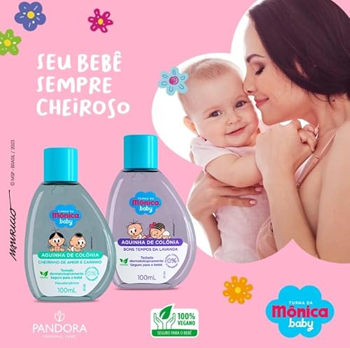 Kit com 3 Uni Aguinha de Colônia Infantil Turma da Mônica Baby 100ml Suave