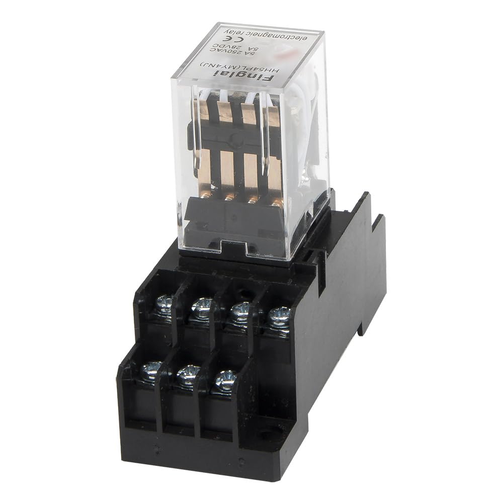 HH54PL AC 220V LED Indicator electromagnetic Relay with Socket Base HH54P MY4 Series 220VAC HH54P-L MY4NJ