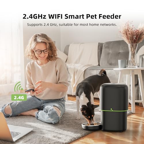 Cat-Feeder-Automatic-with-APP-Easy-to-Clean-16cup136oz-24GHz-WiFi-Automatic-Cat-Feeder-for-Remote-Feeding-Cat-Food-Dispenser-with-Lock-Feature-and-Suitable-Portion-Size-Easy-to-Use