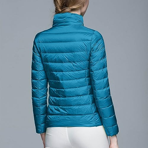 Puffer Jacket Women Casual Feather Lightweight Down Jackets Packable Solid Color Puffer Coats With Storage Bag Winter4