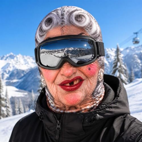 Funny Old Man Ski Mask Balaclava, Realistic Full Face Cover for Men Women - image 2