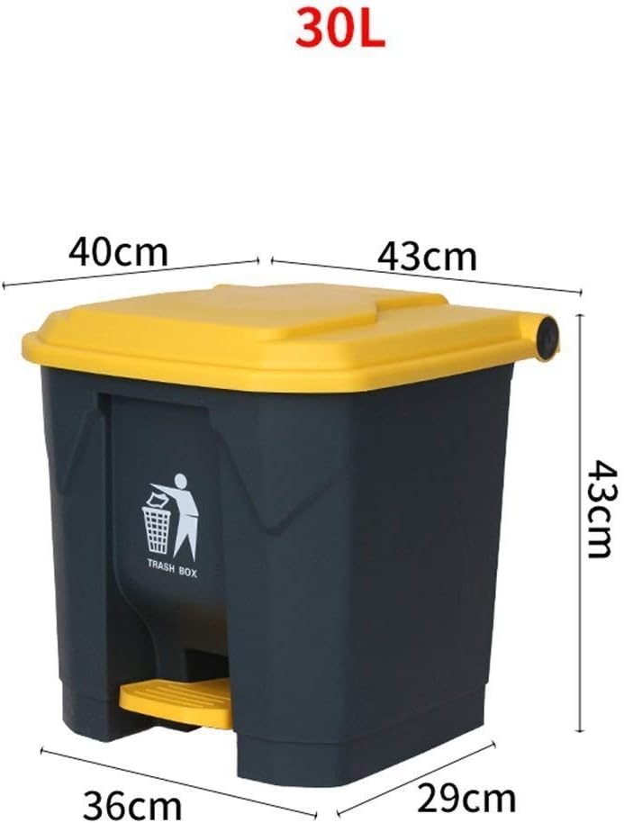 Waste Bins Outdoor Trash Can Large Household Rubbish Kitchen Hotel Creative Creative Step Commercial Trash Can 30L Practical Gray (Yellow) (Yellow)