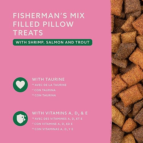 by Amazon - Friandises pour chats - Petits coussins Mélange du pêcheur avec crevettes, saumon et truite, 70 g – Image 4