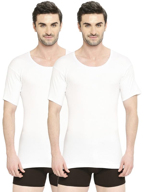 vip Nawab Men's Regular Fit Premium Cotton Vest with Sleeves |Extended Length for Easy Tuck (Combo Pack)-picture-30