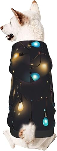 Christmas Lights Chic 3D Dog Hoodies for Small Pets A Cozy Costume for Stylish Puppy Cosplay Delight XL