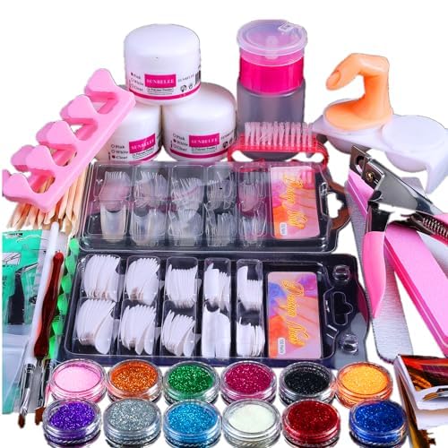 Acrylic Nail Kit for Beginners with Everything Professional, Home DIY Salon