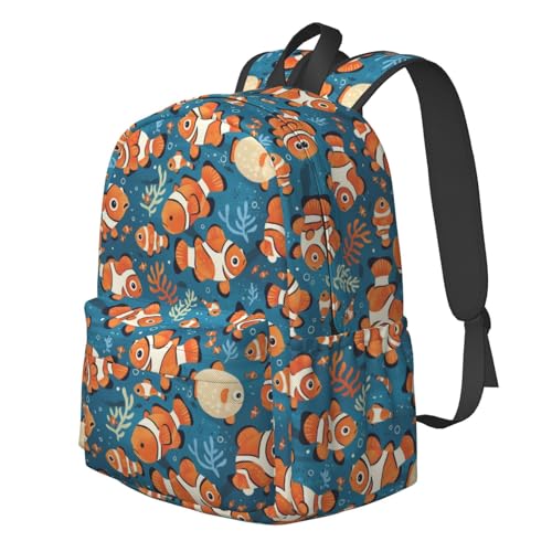 17 Inch Backpack Tropical Fish Clownfishes Cute Red Panda Laptop Backpack Shoulder Bag School Bookbag Casual Daypack2