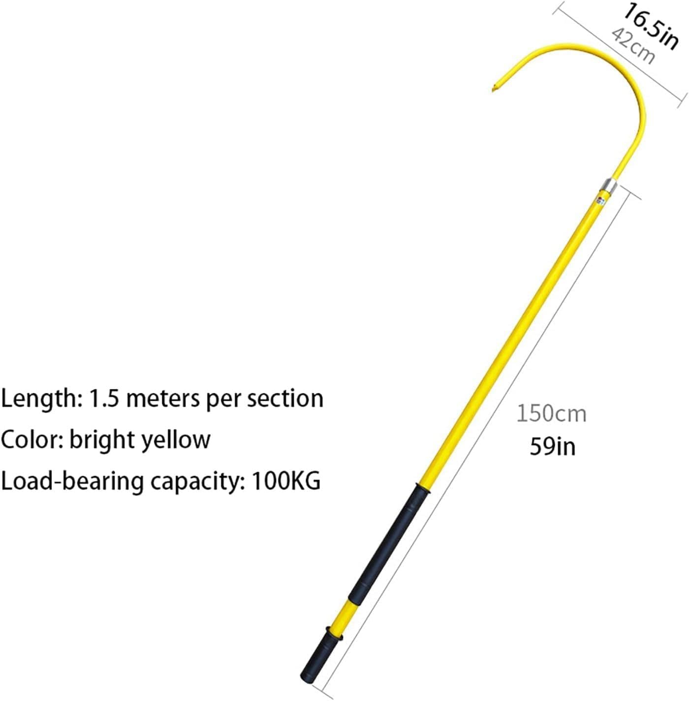 Portable Electric Rescue Hook, 1.5m Emergency Pole with Baton, Essential Safety Kit for Quick Rescue Equipment, Must-Have for Outdoor Survival and Emergency Preparedness