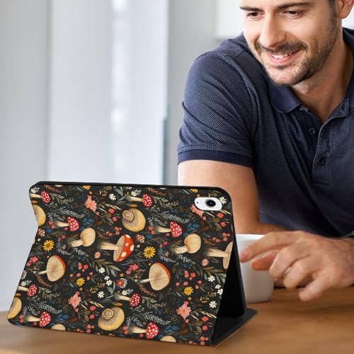 Housse iPad Pro 11 2025 et iPad 10 avec motif champignons et support intelligent - 2