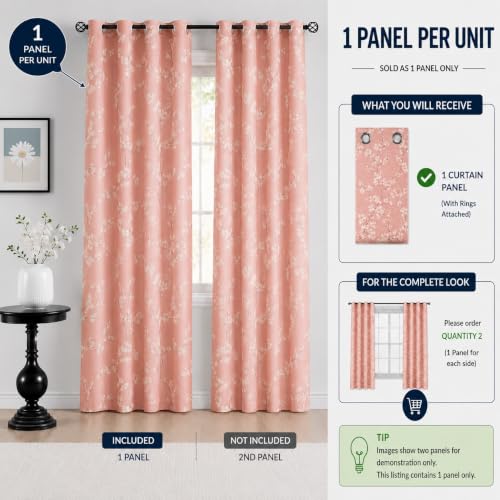 Image of BFAM Sheer Curtain with Floral Print, Premium Printed Sheer Drapes, Eyelet /Grommet Curtain for Living Room, Bedroom, Light Filtering Curtains, Pink Floral 10 Feet,Pack of 1 Curtain