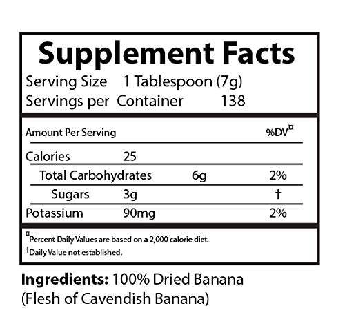 Nutritional Designs Nana Flakes 100% Pure Banana Flakes Medical Food Powder - Decrease Fat Intake & Natural Remedy for Diarrhea & Heart Burn - Great Source of Protein & Fiber (2 Pounds)