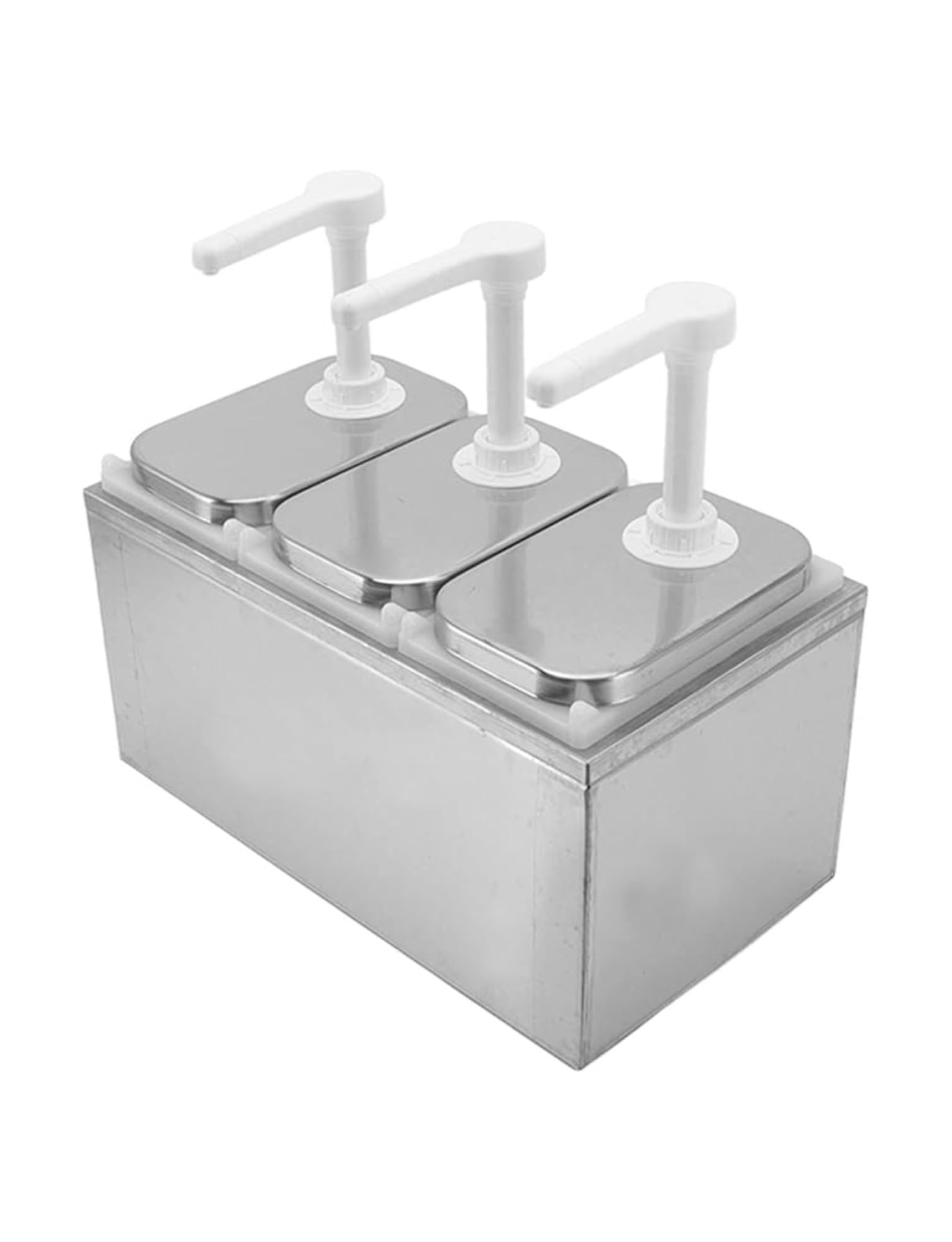 Bomba de salsa, dispensador de bomba de salsa de 2 litros, dispensador de salsa, estación de bombeo de condimentos de acero inoxidable, dispensador de salsa for cocina, uso doméstico(2L triple pump)