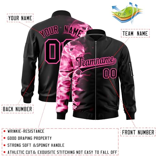 Custom Bomber Jacket for Men Women Youth Lightweight Windbreaker Jacket Personalized Stitched Text Logo3