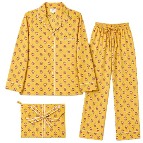 Image of Huar Cotton Pajamas Set for Women - Luxurious Cotton Womens Pajama Sets - Comfortable Christmas PJ Set, Breathable & Light Pj