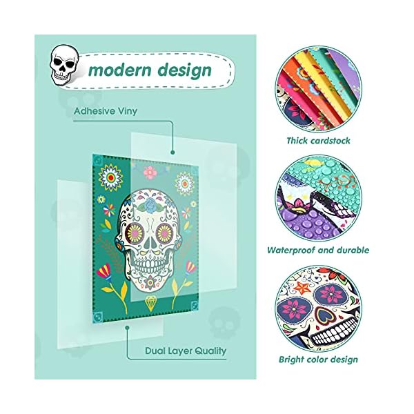 6 pieces sugar skull wall art decorations day of the dead poster decor mexican day of the dead fiesta party sugar skull art prints for living room bedroom office home wall decor 8 x 10 inch  urban country home decor