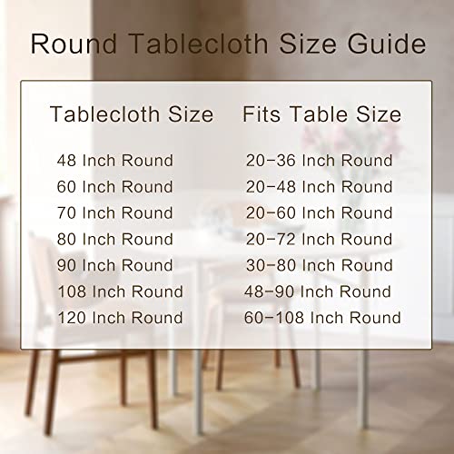Sancua Round Tablecloth - 60 Inch - Water Resistant Spill Proof Washable Polyester Table Cloth Decorative Fabric Table Cover For Dining Table, Buffet Parties And Camping, Black #TOP6