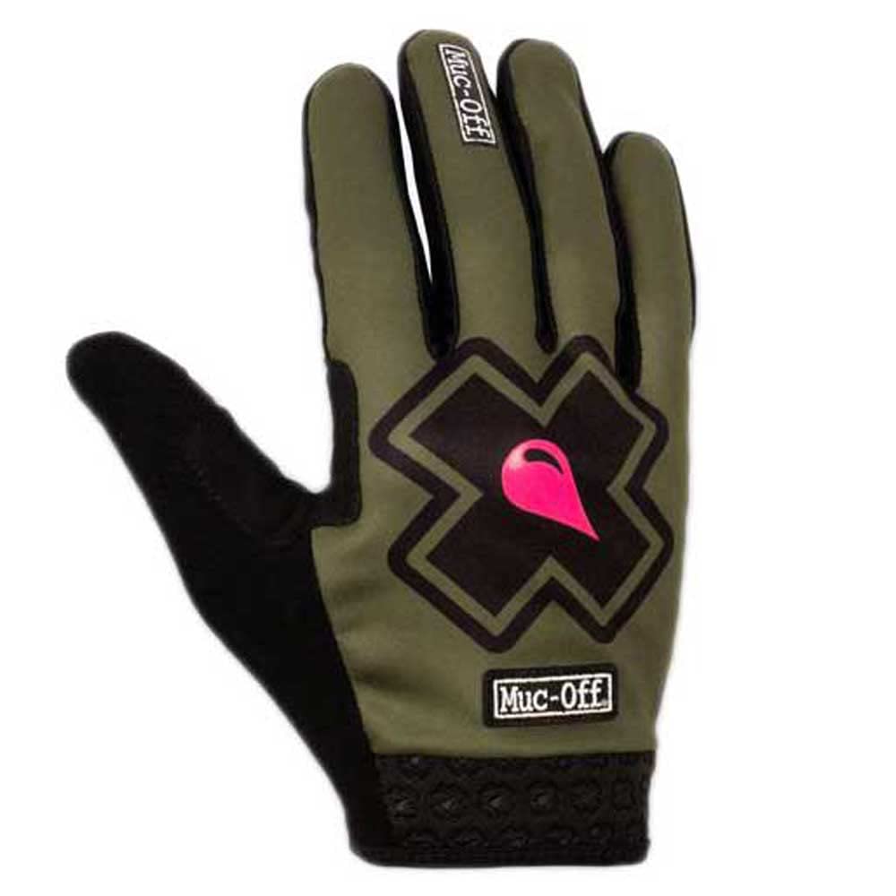 Muc-Off - MTB Gloves - Premium Ride Gloves - Protection, Comfort and Resistance - Ergonomic Shape - Palm with Silicone - Colour Green, Size L