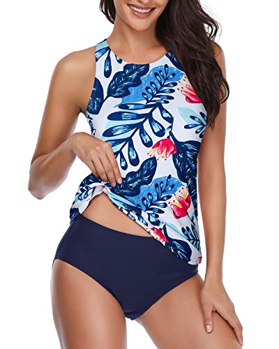 Image of Holipick Tankini Swimsuits for Women Two Piece High Neck Bathing Suit