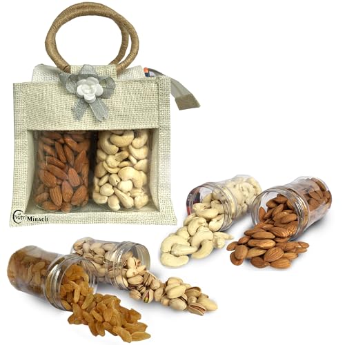Image of NUTRI MIRACLE New Year Part Dry Fruits Jar Combo Gifts | Thanksgiving Gift Hamper for Christmas Party